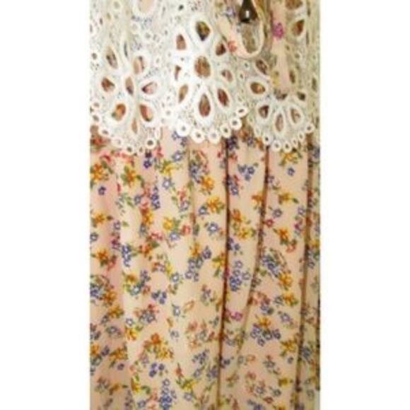 Trendology Boho Chic Sleeveless Summer Dress NWT Small Eyelet Lace Floral Mini - Picture 9 of 13